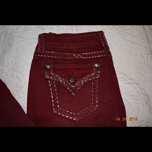 Dark Red Miss Me- Skinny Jean